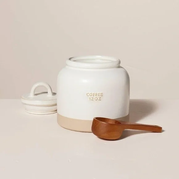 Hearth & Hand with Magnolia 12oz Stoneware Crock Coffee Canister with Scoop - Picture 2 of 3
